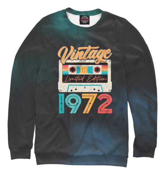 Свитшот для мальчиков с изображением Vintage 1972 цвета Белый