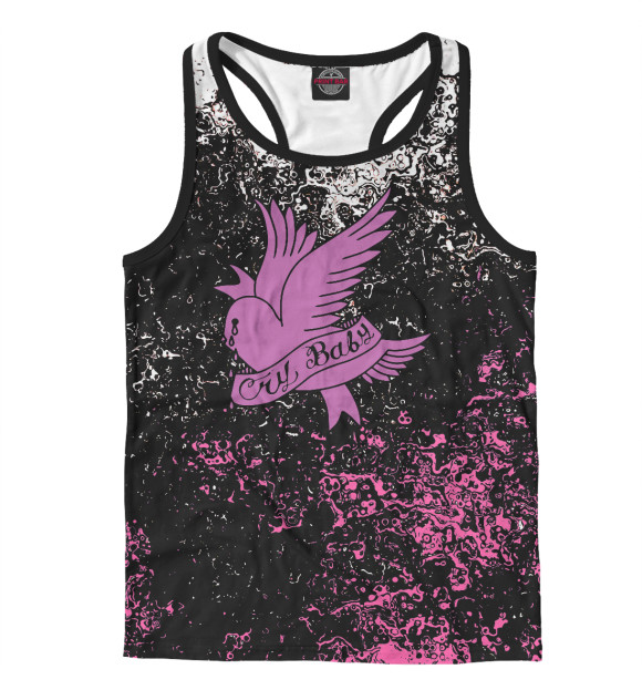 Мужская майка-борцовка с притом Lil Peep цвета Белый Мужская майка-борцовка с изображением Lil Peep цвета Белый