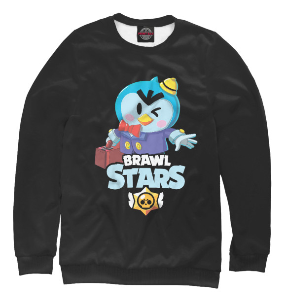 Свитшот для девочек с изображением Brawl Stars MR.R цвета Белый