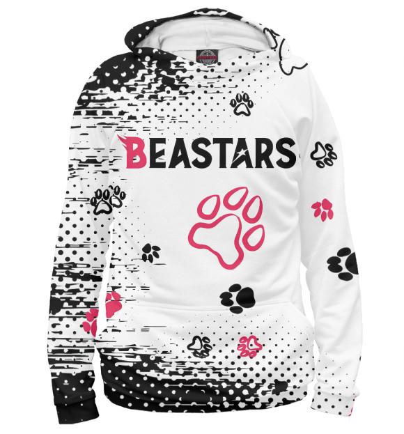 Мужское худи с изображением BEASTARS цвета Белый