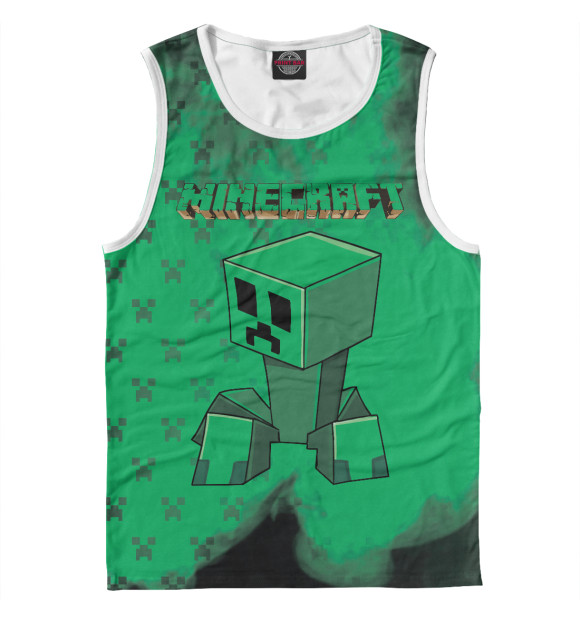 Мужская майка с изображением Майнкрафт цвета Белый