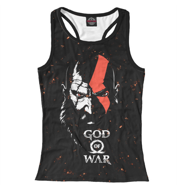 Женская майка-борцовка с изображением God of War цвета Белый