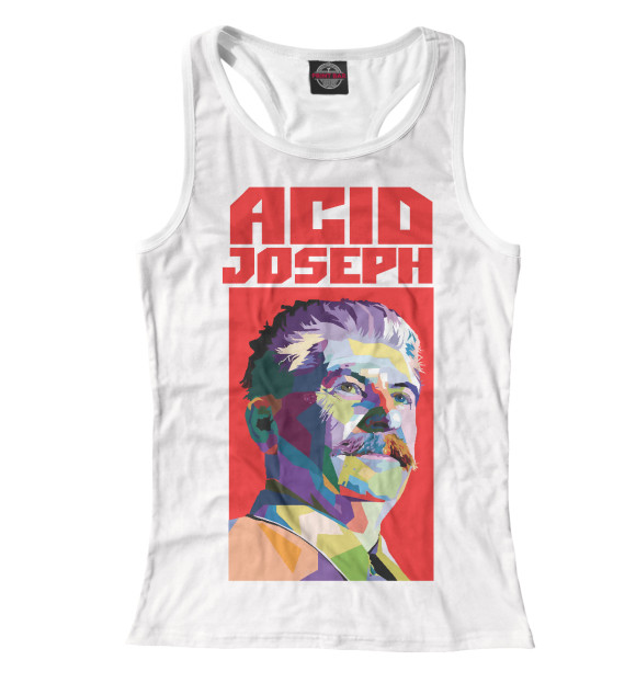 Женская майка-борцовка с изображением Кислотный иосиф цвета Белый