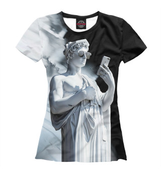 Женская футболка Греческий бог со смартфоном