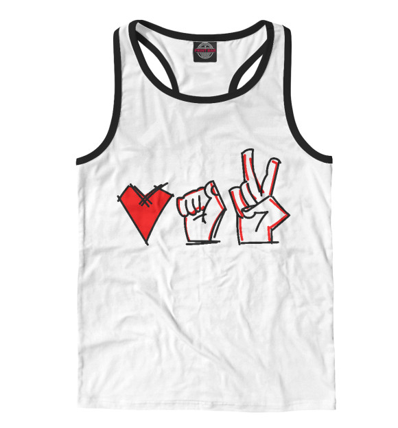 Мужская майка-борцовка с изображением Love Belarus цвета Белый