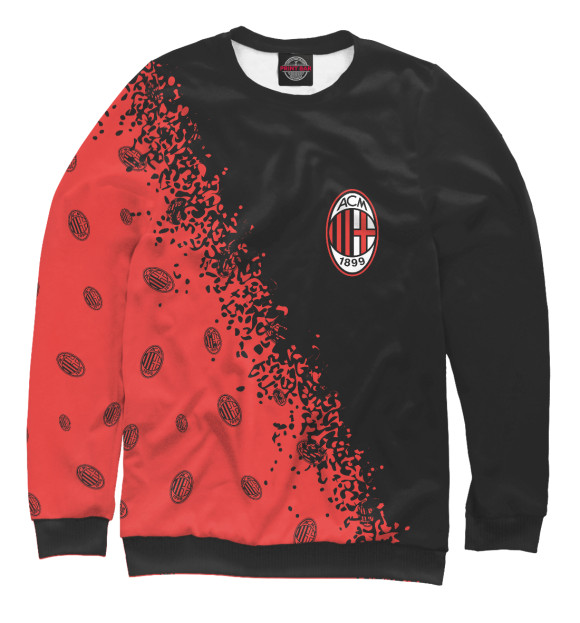 Мужской свитшот с изображением AC Milan / Милан цвета Белый