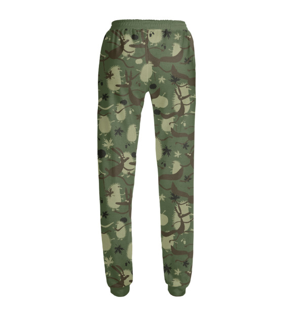 Женские спортивные штаны с изображением Лесные звери цвета Белый