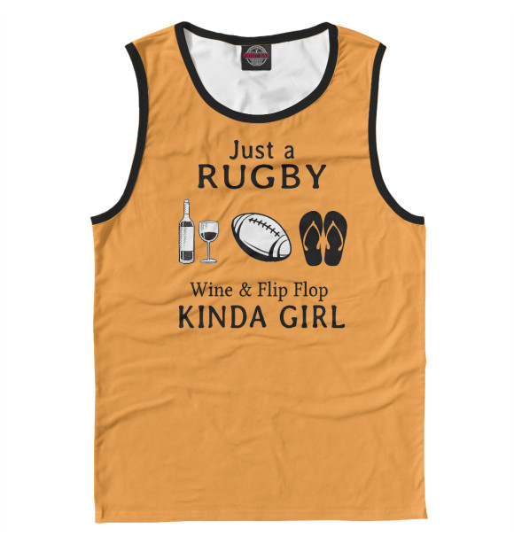 Мужская майка с изображением Just A Rugby Wine цвета Белый
