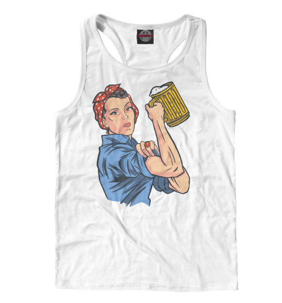 Мужская майка-борцовка с изображением We can do it цвета Белый