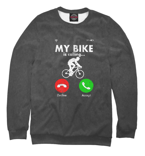Женский свитшот с изображением Bicycle Cyclist Funny Gift цвета Белый