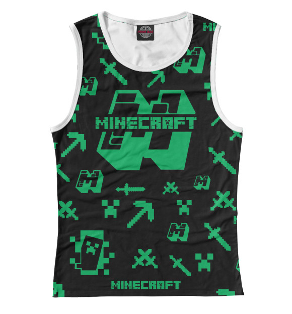 Майка для девочки с изображением Майнкрафт цвета Белый
