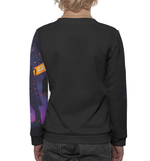 Свитшот для мальчиков с изображением Гепард на фоне города цвета Белый