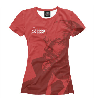 Женская футболка СССР Ленин