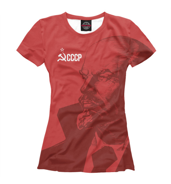 Женская футболка с изображением СССР Ленин цвета Белый