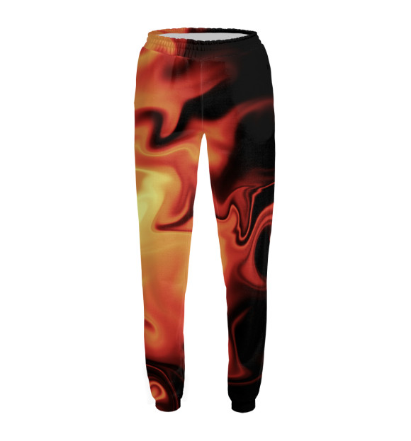 Женские спортивные штаны с изображением Пламя с боку цвета Белый
