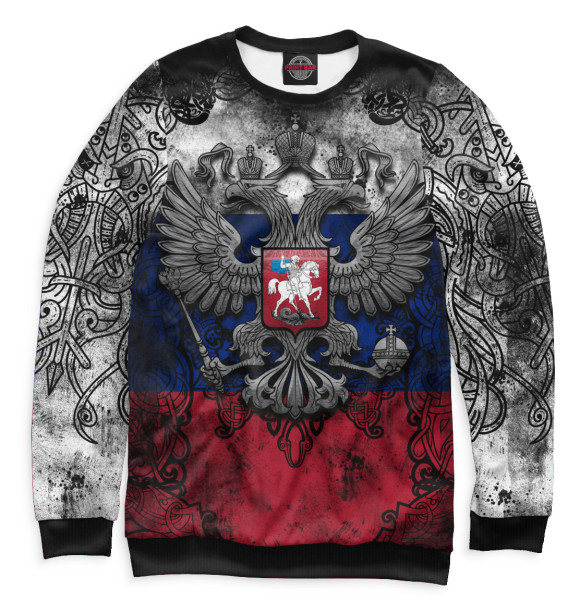 Мужской свитшот с изображением Герб цвета Белый