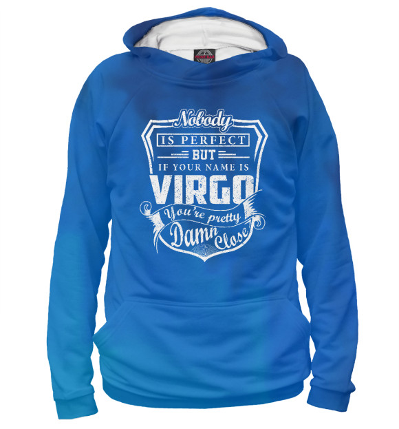 Мужское худи с изображением Nobody Perfect VIRGO цвета Белый