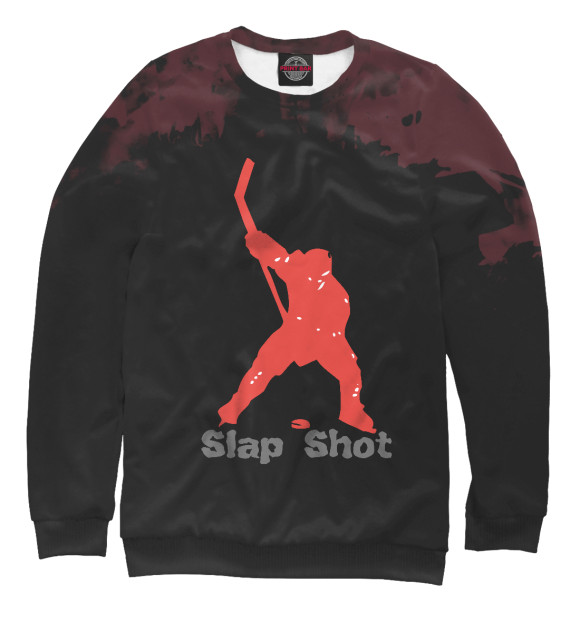 Свитшот для девочек с изображением Slap Shot цвета Белый