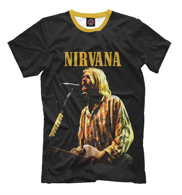 Мужская футболка с изображением Nirvana цвета Белый