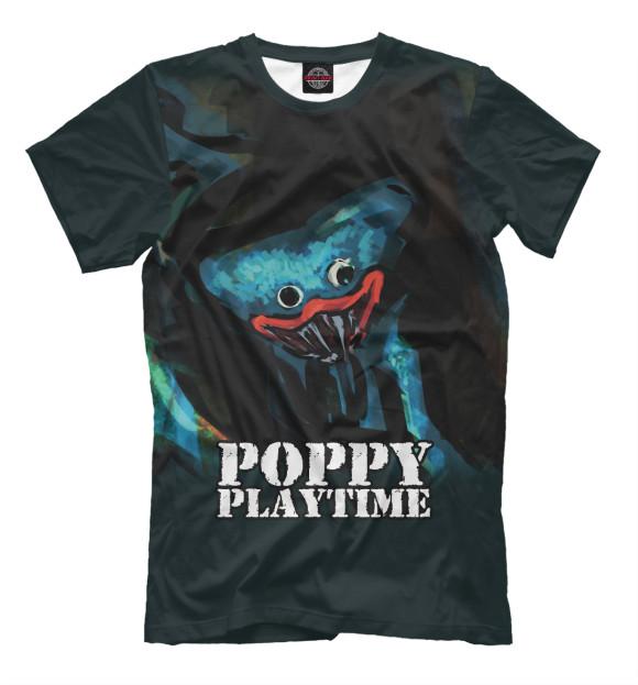Мужская футболка с изображением Poppy Playtime Хагги Вагги цвета Белый