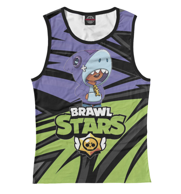 Женская майка с изображением Brawl Stars цвета Белый