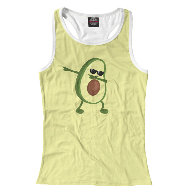 Женская майка-борцовка с изображением Авокадо цвета Белый