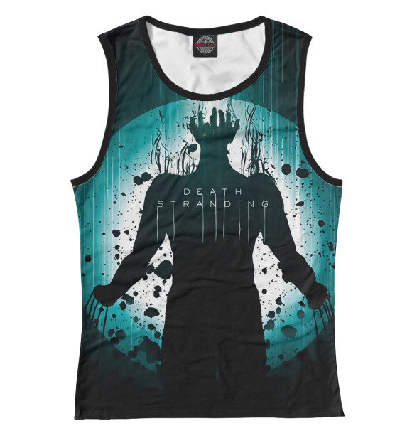 Женская майка с притом Death Stranding цвета Белый Женская майка с изображением Death Stranding цвета Белый