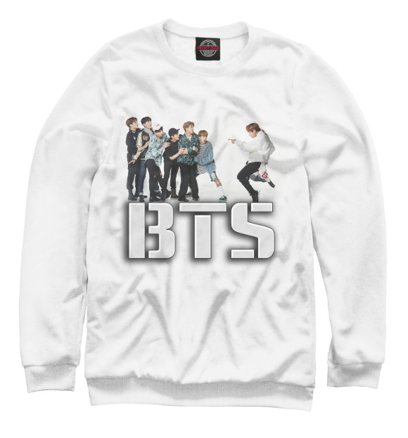 Свитшот для мальчиков с изображением BTS цвета Белый