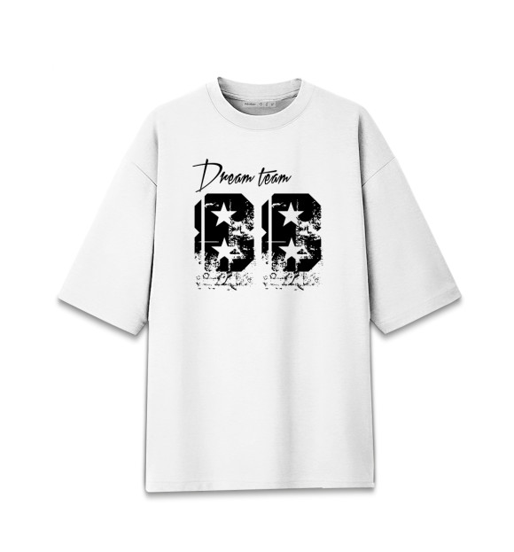 Женская футболка оверсайз с изображением Dream team 88 цвета Белый