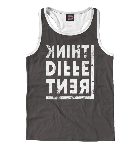 Мужская майка-борцовка с изображением Думай иначе цвета Белый