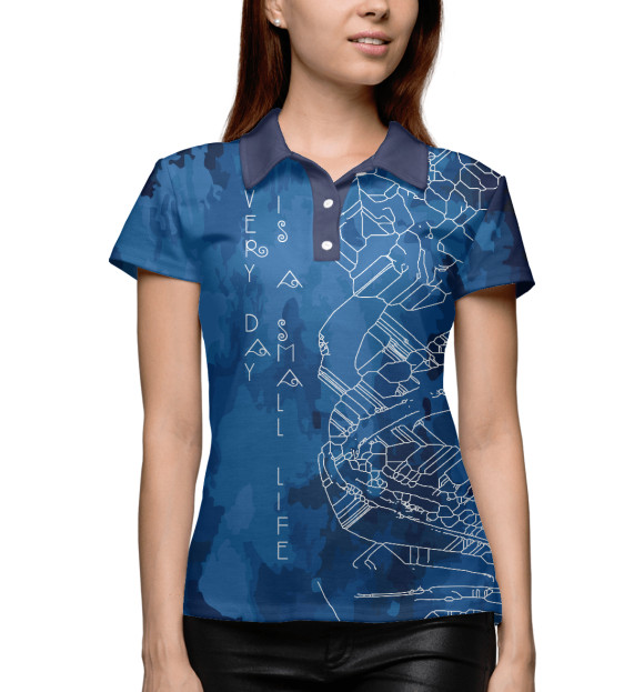 Женское поло с изображением Life цвета Белый