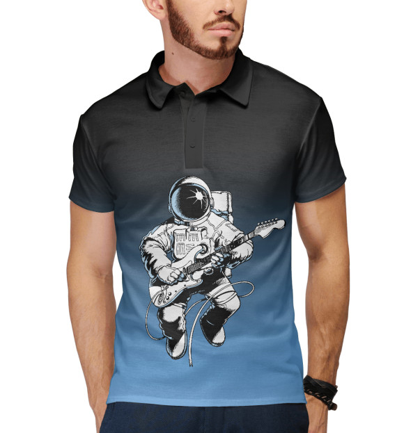 Мужское поло с изображением Space rock цвета Белый