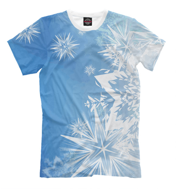 Футболка для мальчиков с изображением Ледяной узор цвета Белый