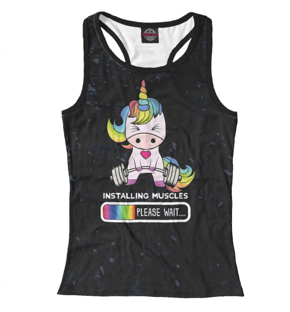 Женская майка-борцовка с изображением Unicorn Gym цвета Белый