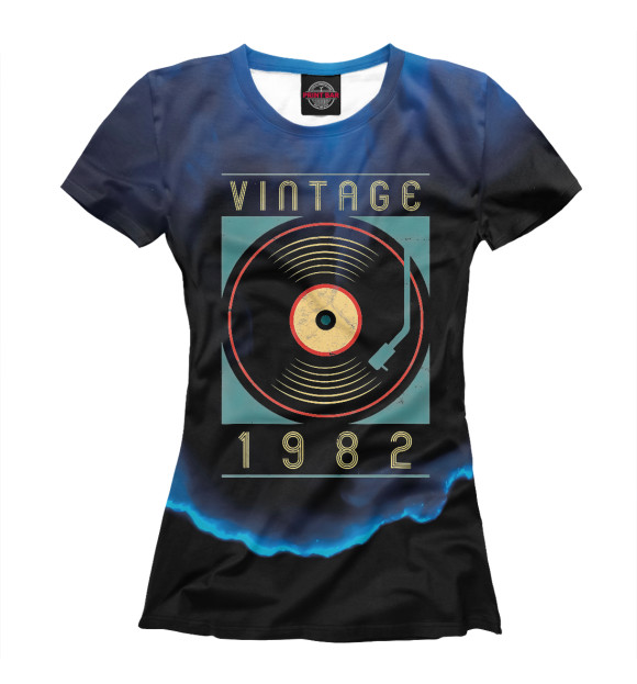 Женская футболка с изображением Vintage 1982 цвета Белый