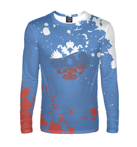 Мужской лонгслив с изображением Герб цвета Белый