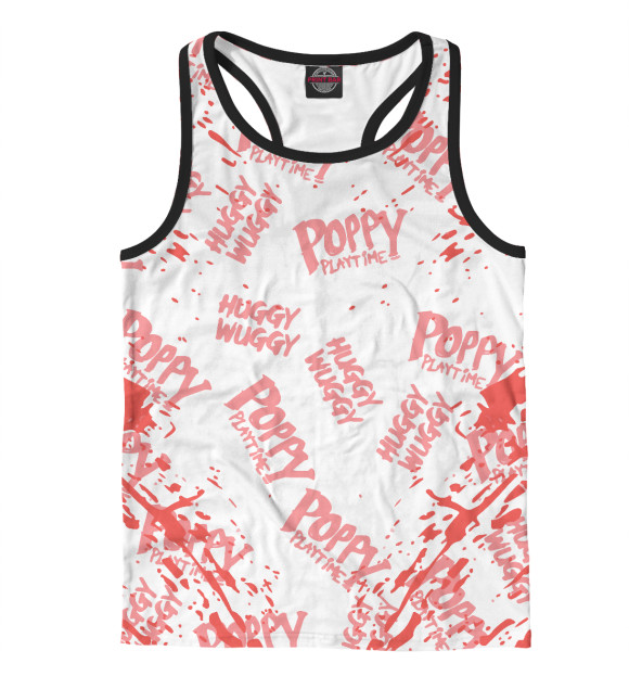 Мужская майка-борцовка с изображением Poppy Playtime цвета Белый