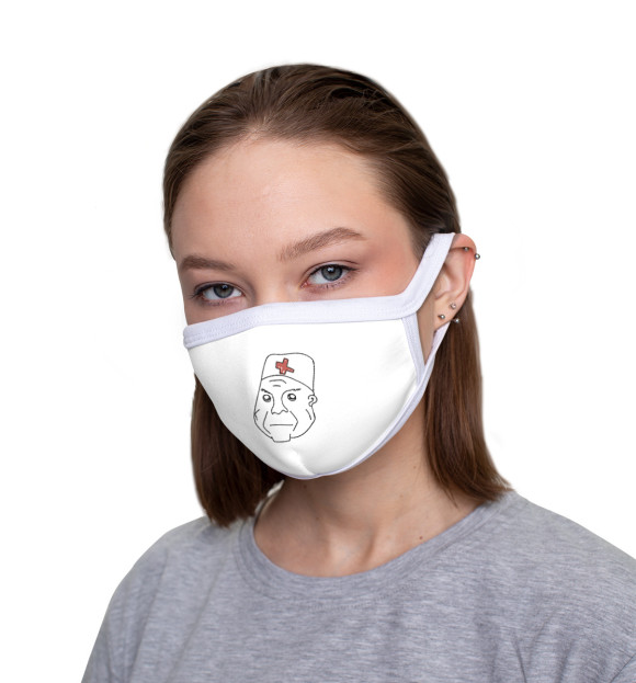 Маска тканевая с изображением Врач цвета Белый