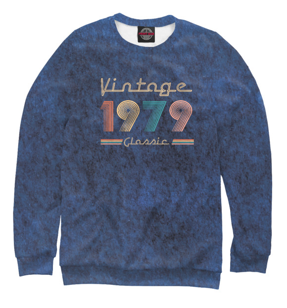 Мужской свитшот с изображением 1979 Vintage Classic Retro цвета Белый