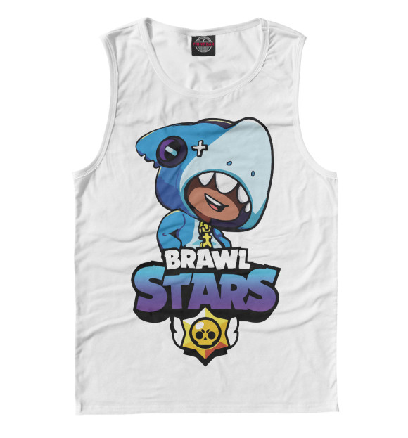 Мужская майка с изображением Brawl Stars Leon цвета Белый