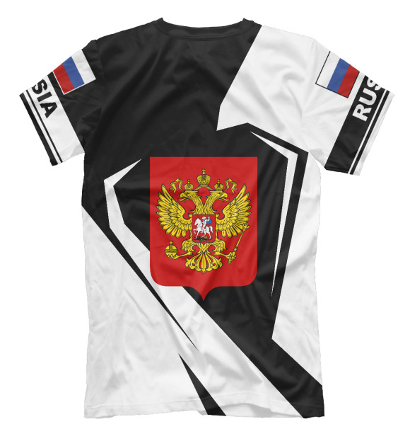 Футболка для мальчиков с притом Russia герб цвета Белый Футболка для мальчиков с изображением Russia герб цвета Белый