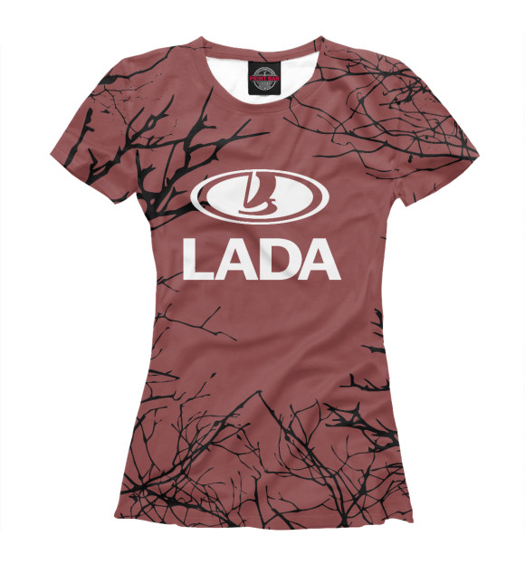 Женская футболка с изображением LADA цвета Белый
