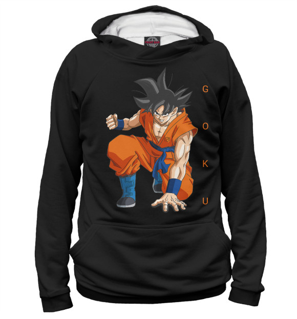 Мужское худи с изображением Goku цвета Белый