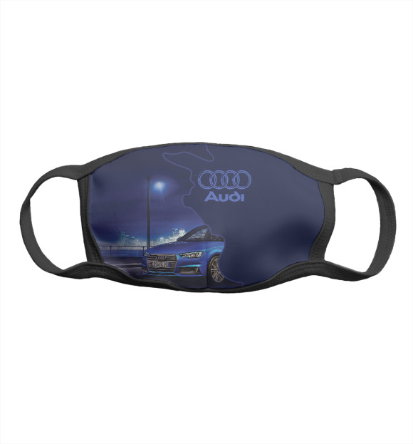 Маска тканевая с изображением Audi цвета Белый