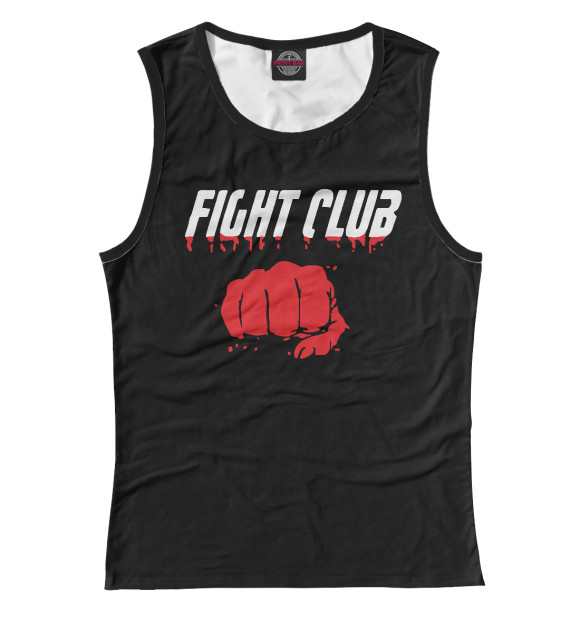 Женская майка с притом Fight club цвета Белый Женская майка с изображением Fight club цвета Белый