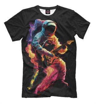  Космонавт с гитарой в радужных огнях