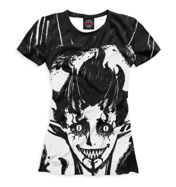 Женская футболка с изображением Демон цвета Белый