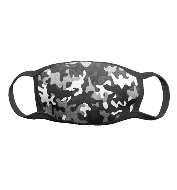 Маска тканевая с изображением Камуфляжная текстура цвета Белый