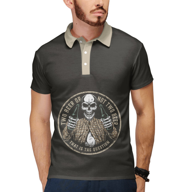 Мужское поло с притом Пиво цвета Белый Мужское поло с изображением Пиво цвета Белый