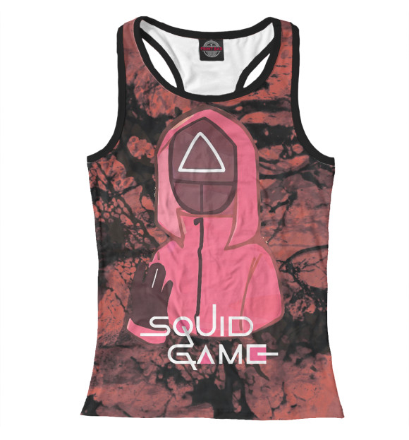 Женская майка-борцовка с изображением Игра в кальмара цвета Белый